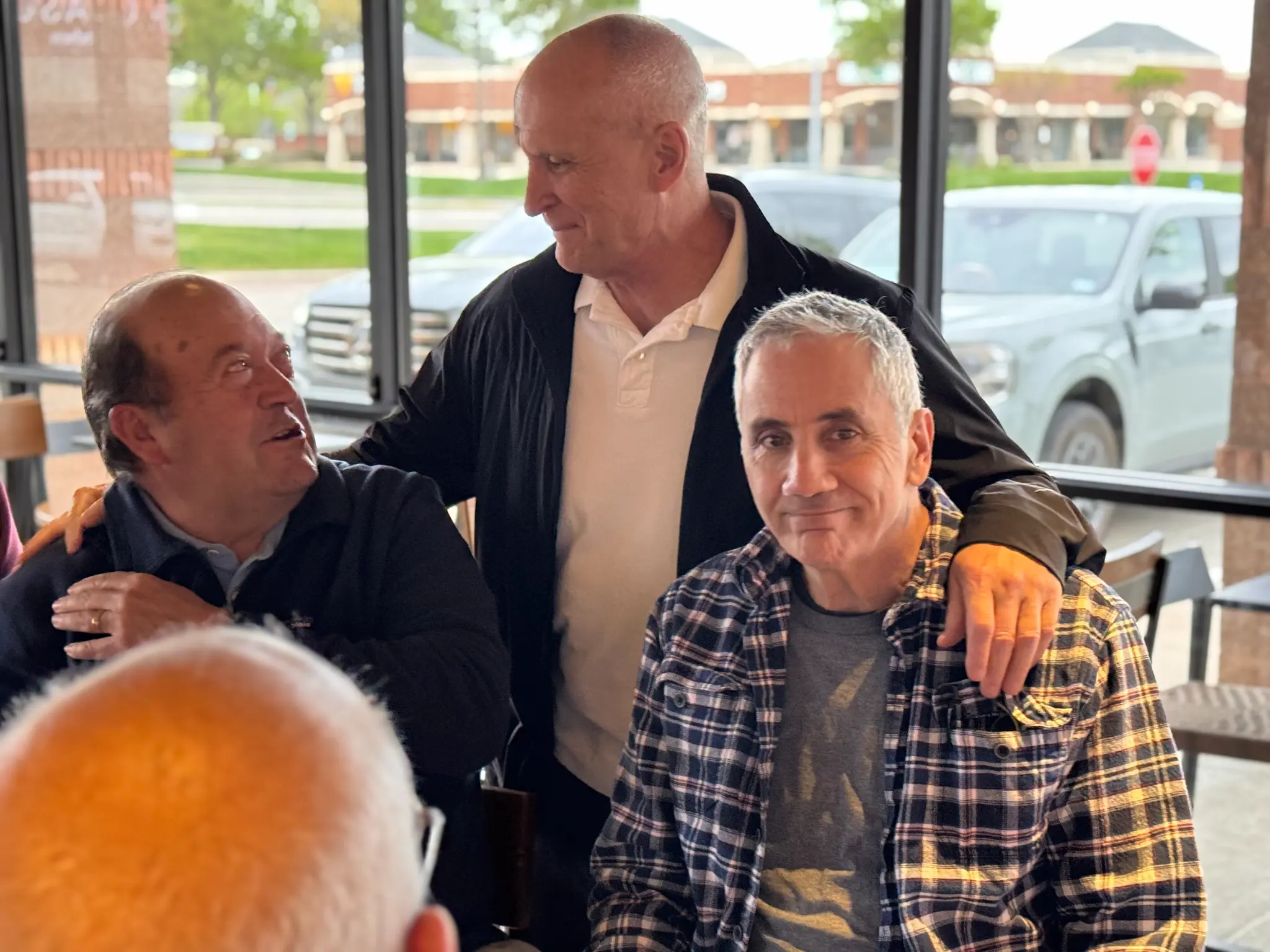 Bernard Bourque with Bible study friends sharing fellowship